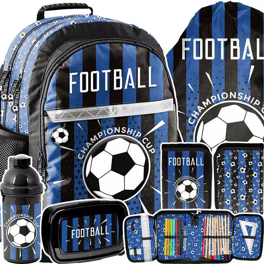 Mokyklinė kuprinė Football mėlyna – Paso
