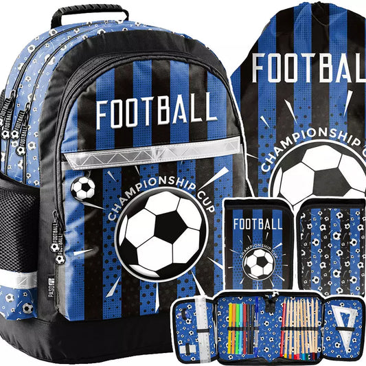 Mokyklinė kuprinė Football mėlyna – Paso