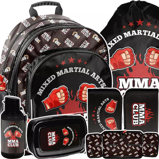 Mokyklinė kuprinė MMA Club 5 dalių rinkinys – Paso