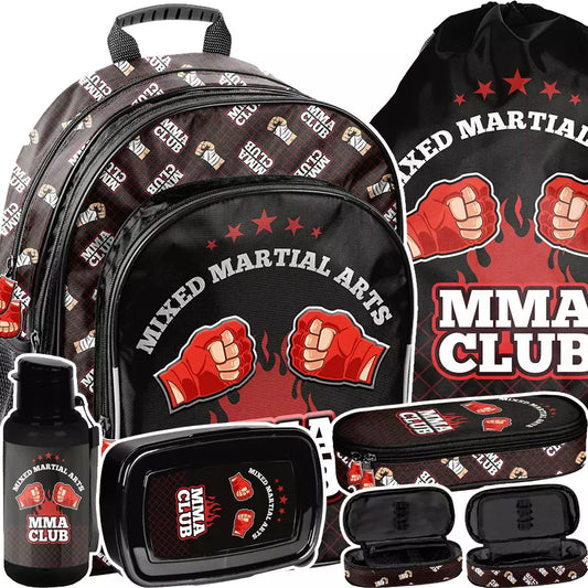 Mokyklinė kuprinė MMA Club 5 dalių rinkinys – Paso