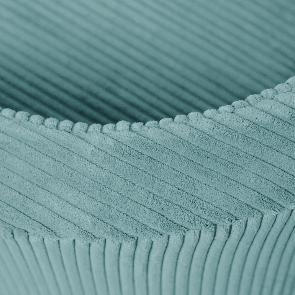 Minkštas vaikiškas fotelis PLUSH NEST, Mėlynas kordas, dydžio palyginimas – vaizdas 2