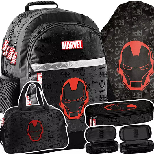 Mokyklinė kuprinė Iron Man su rinkiniu – Paso