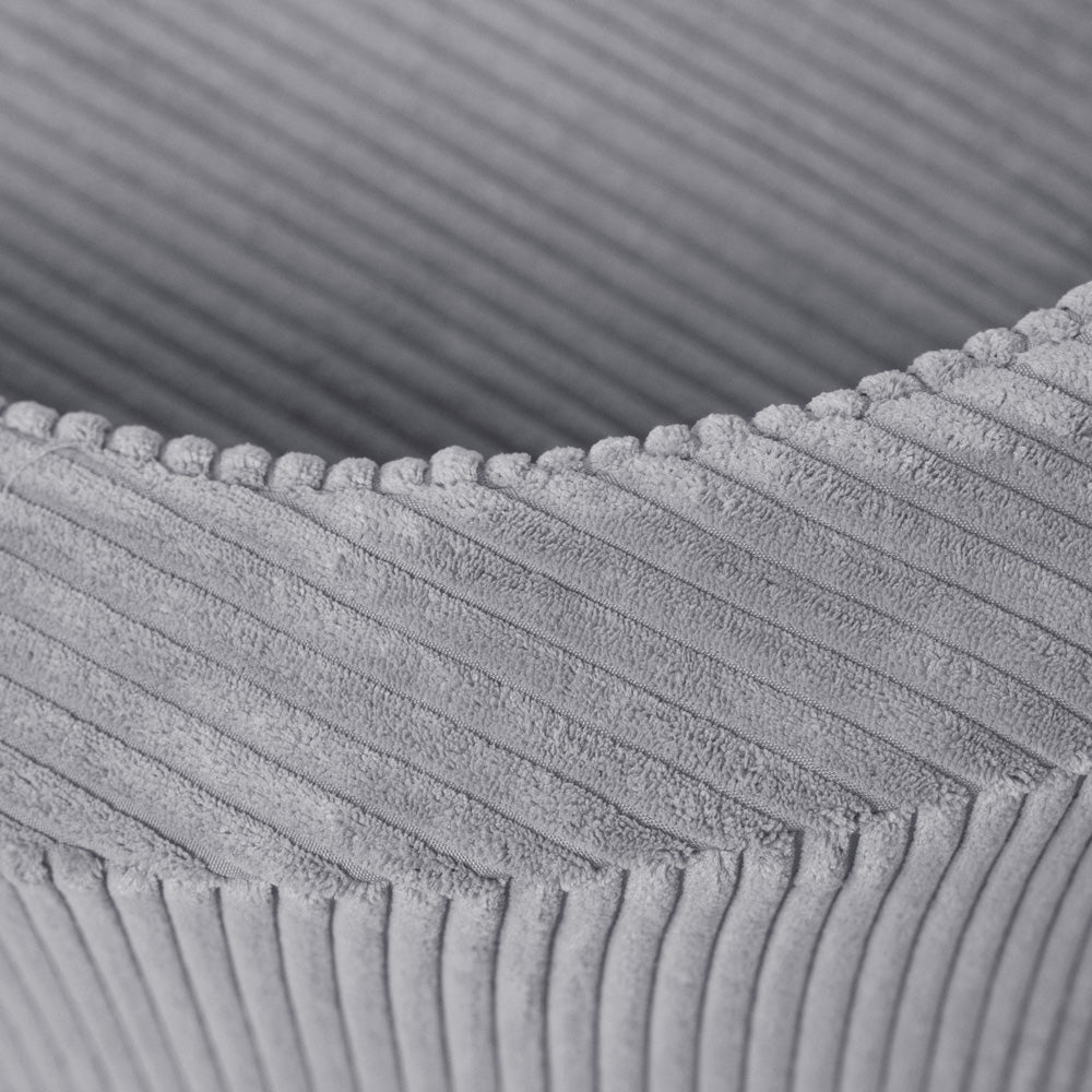 Pliušinis vaikų fotelis „Lizdas“, pilkas korduras, visa apimtimi – vaizdas 3