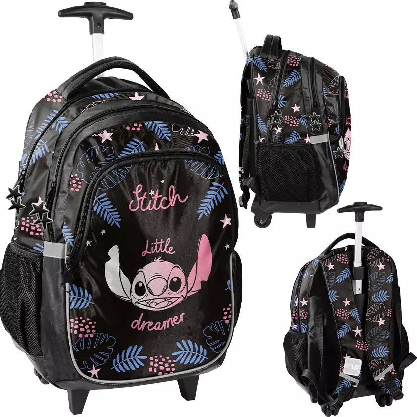 Kuprinė ant ratukų Stitch Black – Paso