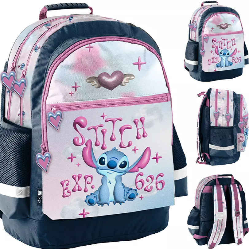 Mokyklinė kuprinė Stitch su širdimi – Paso