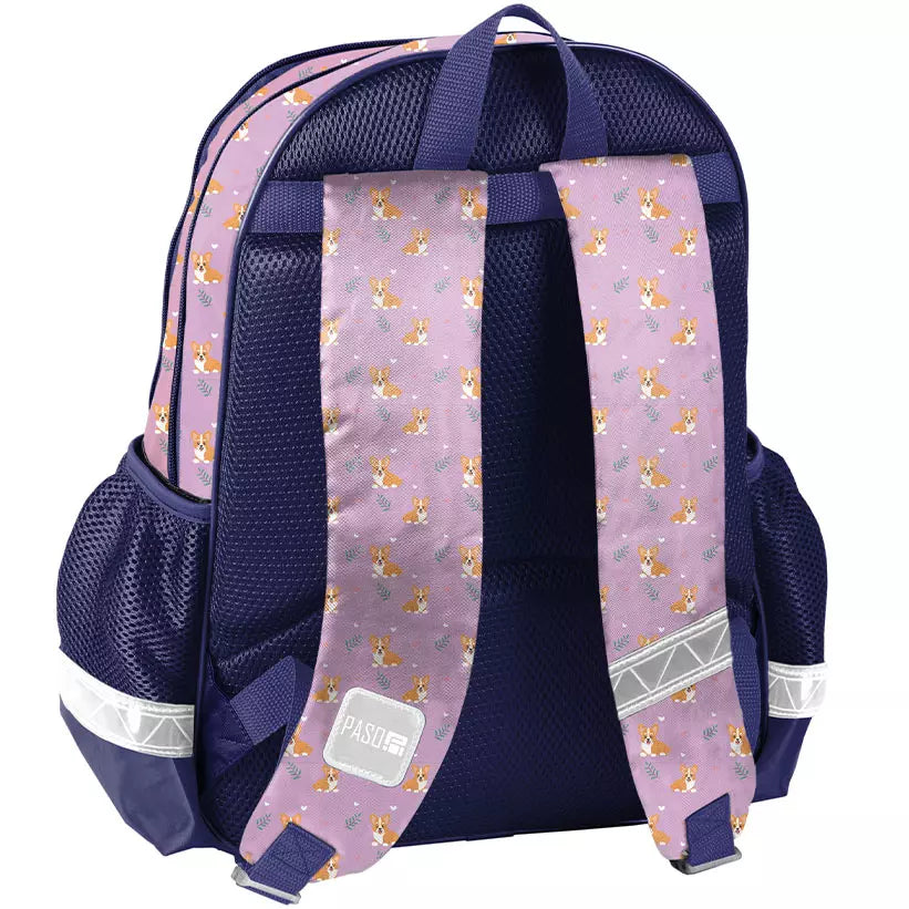 Mokyklinė kuprinė Corgi violetinė – Paso
