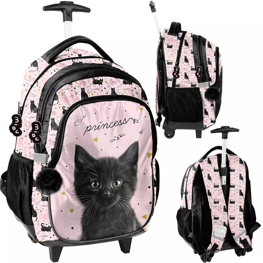 Mokyklinė kuprinė ant ratukų Black Cat – Paso