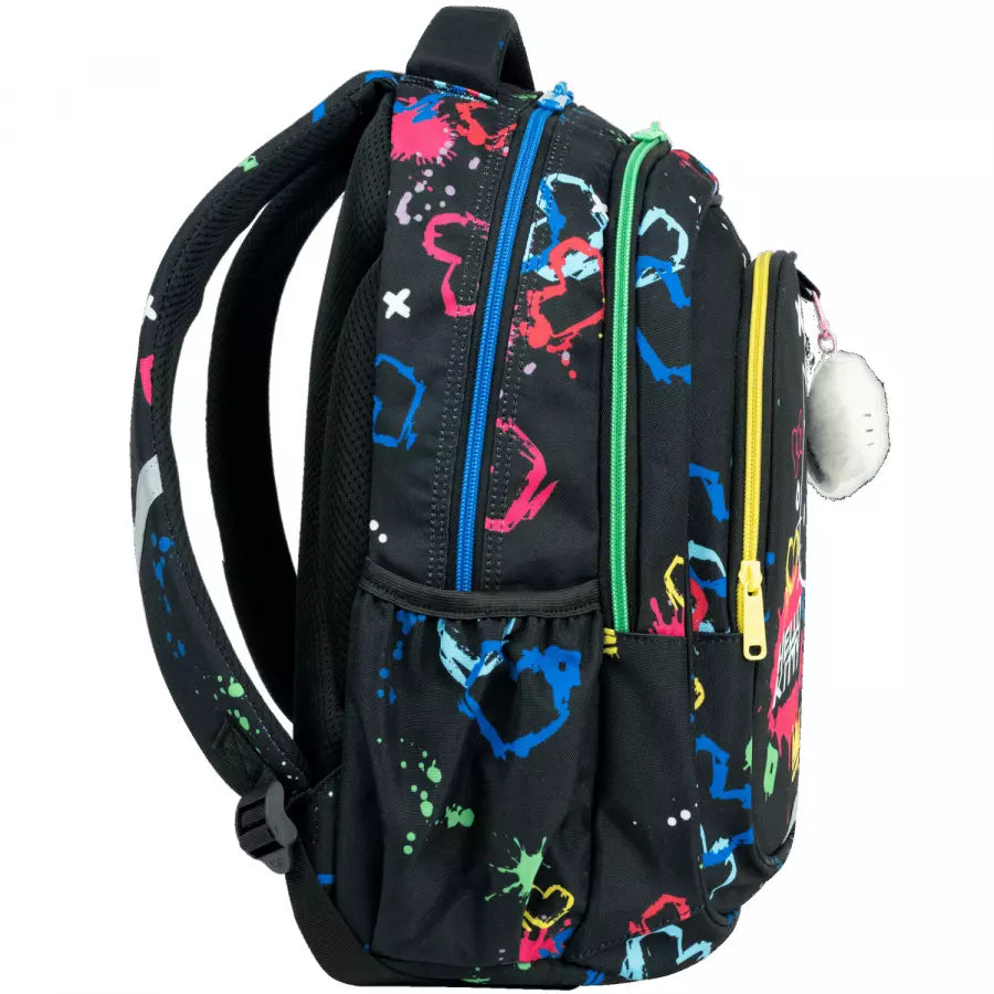 Mokyklinė kuprinė Hello Kitty juoda neoninė – CoolPack
