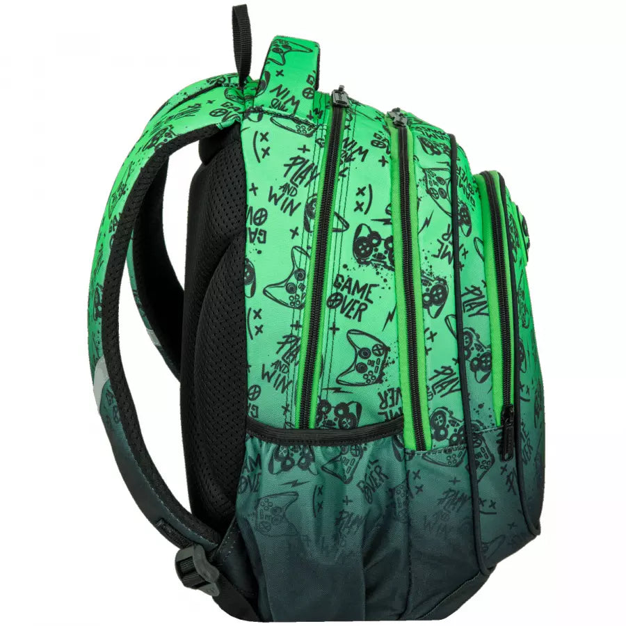 Mokyklinė kuprinė Game Over žalia – CoolPack