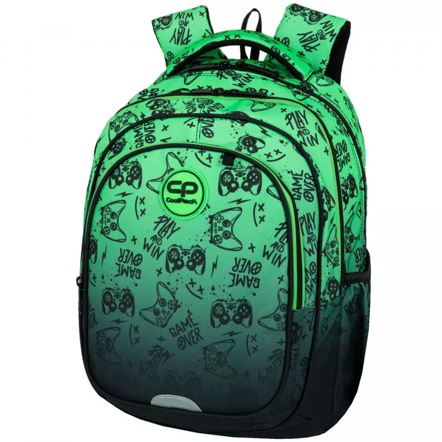 Mokyklinė kuprinė Game Over žalia – CoolPack