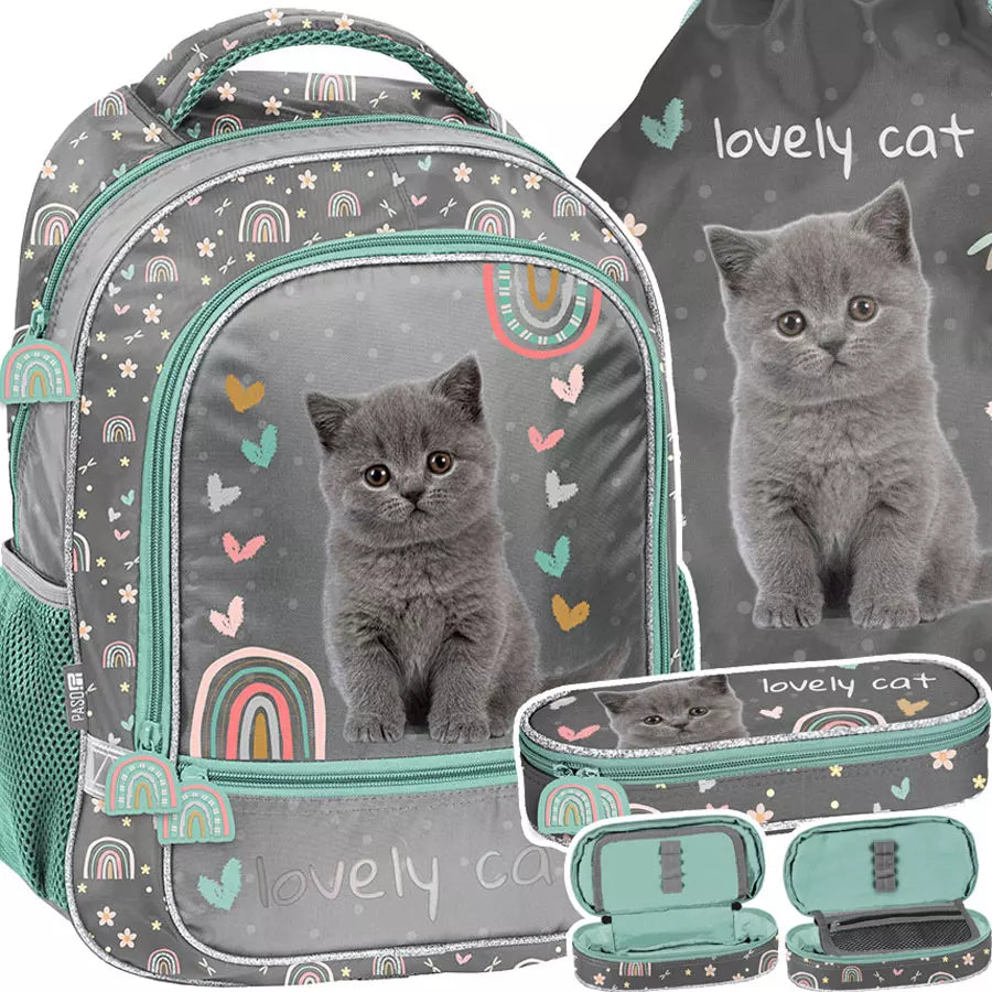 Mokyklinis rinkinys Grey Cat 3 dalių – Paso
