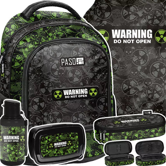 Mokyklinis rinkinys Alert 5el (kuprinė + penalo dėklas + maišelis) – Paso