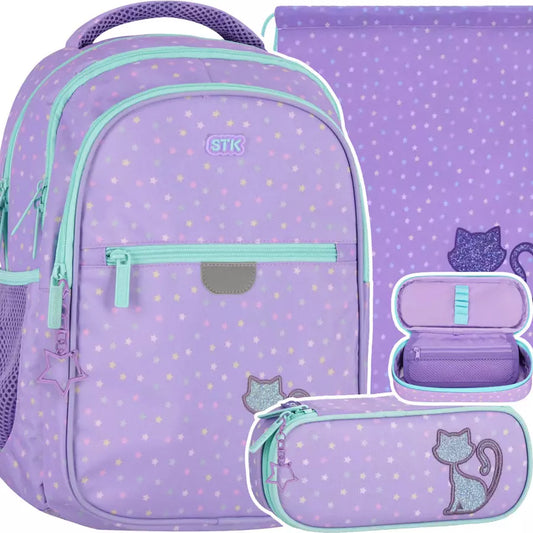 Mokyklinis rinkinys Glitter Cat 3 dalių – Starpak
