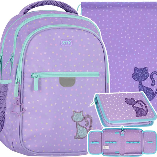 Mokyklinis rinkinys Glitter Cat 3 dalių – Starpak