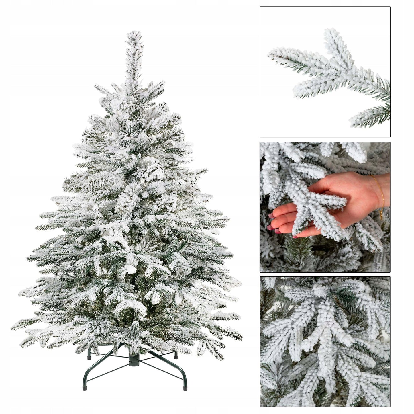 Dirbtinė Kalėdų eglutė 120 cm, tanki, su sniego efektu - vaizdas 8