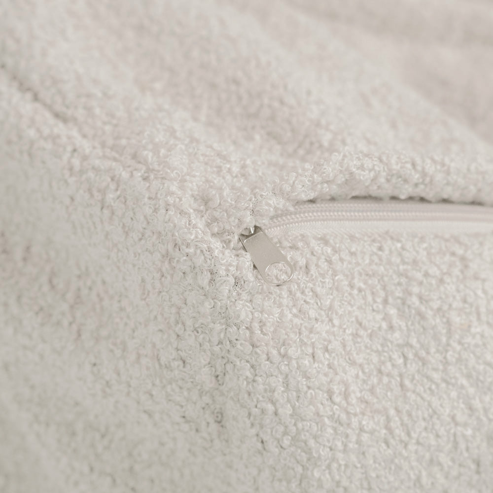 Minkštas kvadratinis fotelis, kreminė spalva – vaizdas 6