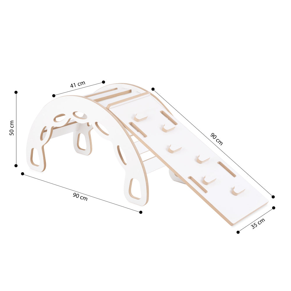 PLUSH NEST 4in1 Medinis Rokeris Mažyliams, Balta/Pilka – vaizdas 6