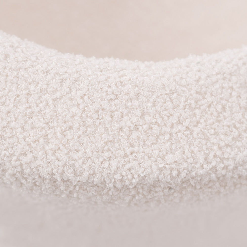 Pliušinis vaikiškas krėslas „Lizdas“, kreminis, matmenys ir forma – vaizdas 3