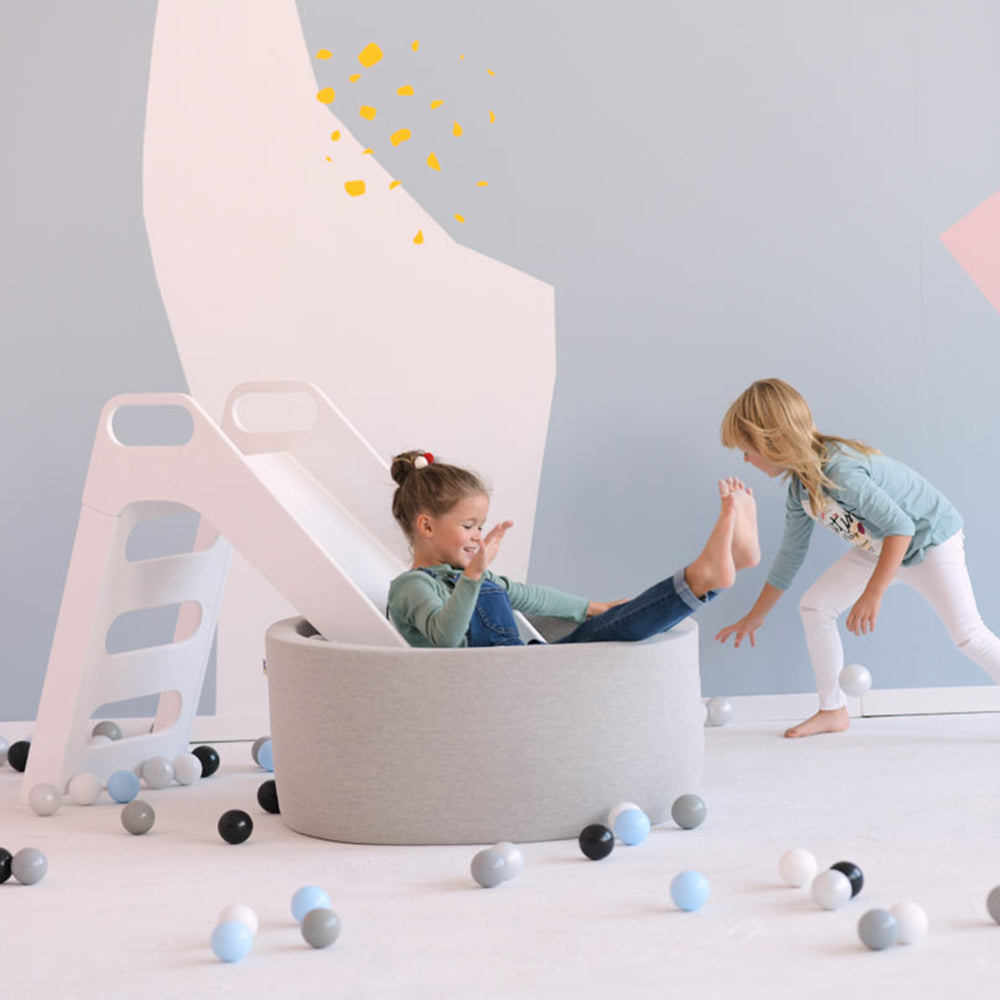 PLUSH NEST Sausas Kamuoliukų Baseinas, Apvalus, Šviesiai Pilkas – vaizdas 3