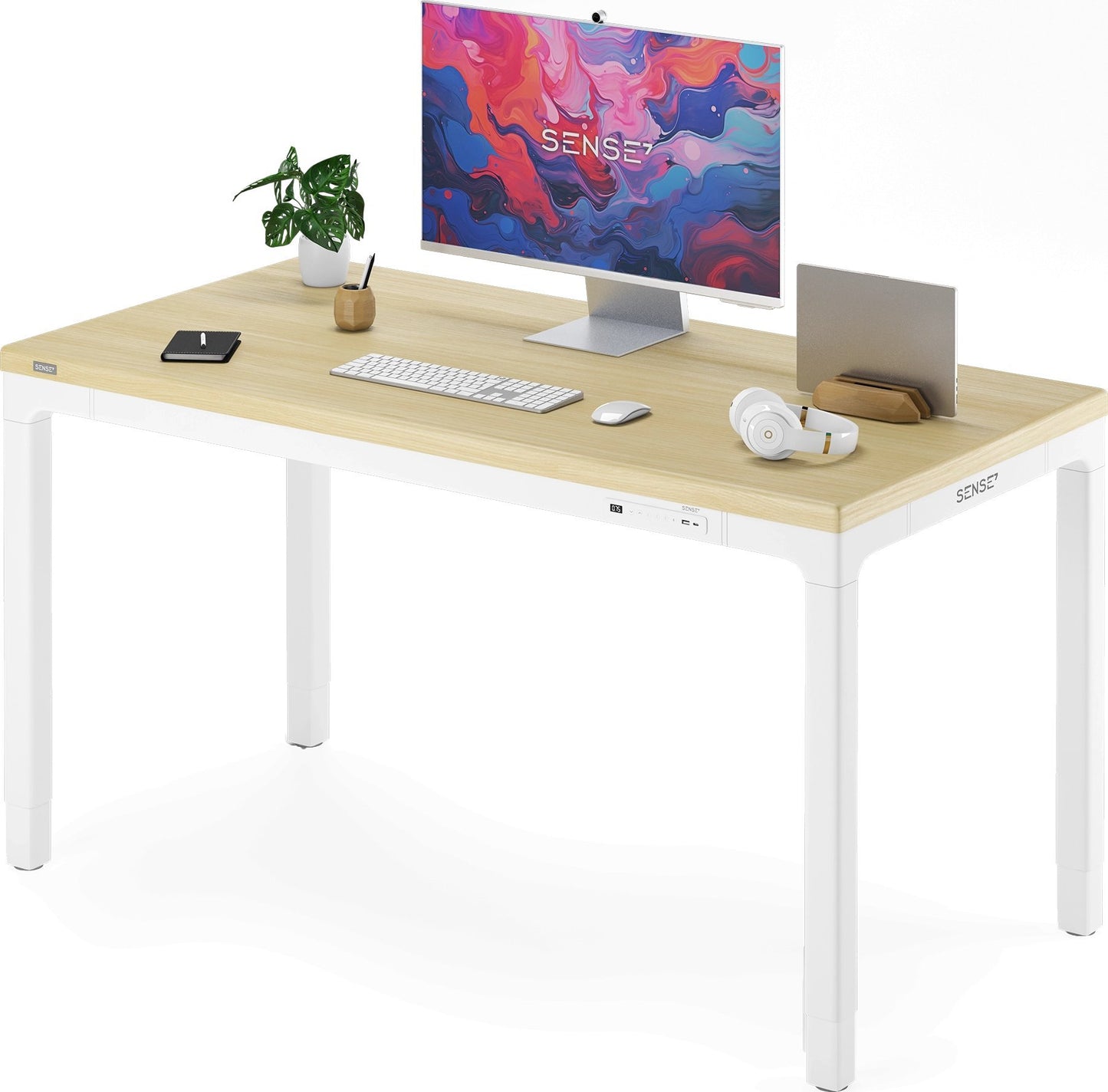 Elektrinis stalas su bambukiniu stalviršiu MANMA 160x80 cm – nuotrauka 15