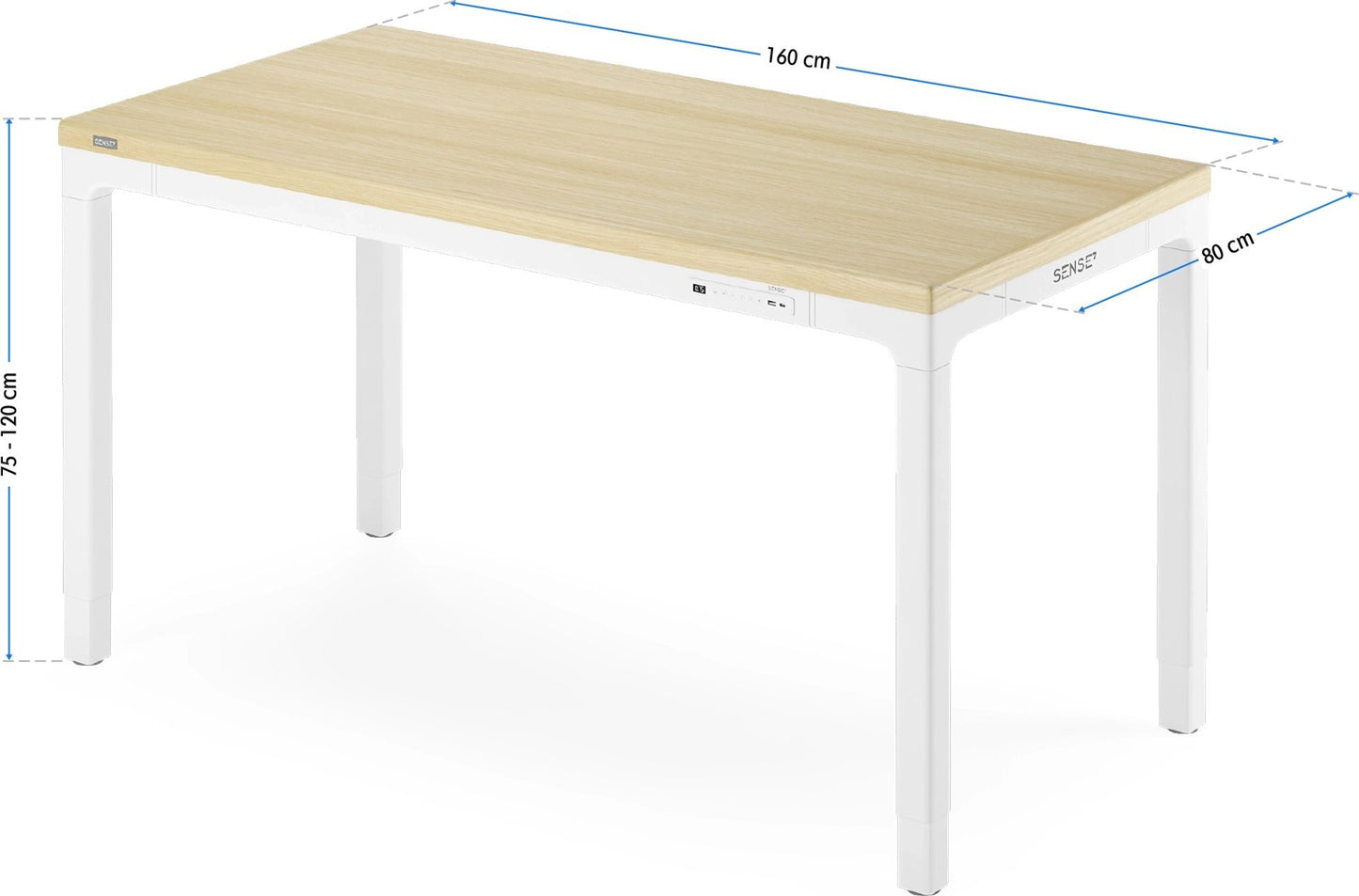 Elektrinis stalas su bambukiniu stalviršiu MANMA 160x80 cm – nuotrauka 19