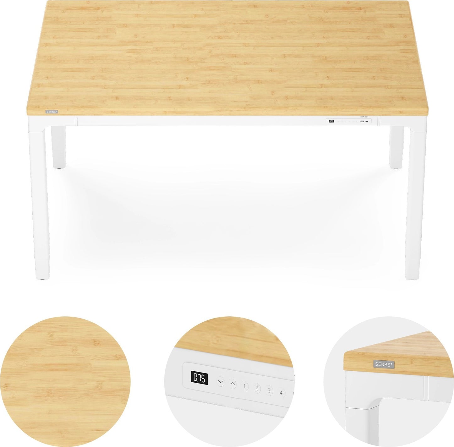 Elektrinis stalas su bambukiniu stalviršiu MANMA 160x80 cm – nuotrauka 8