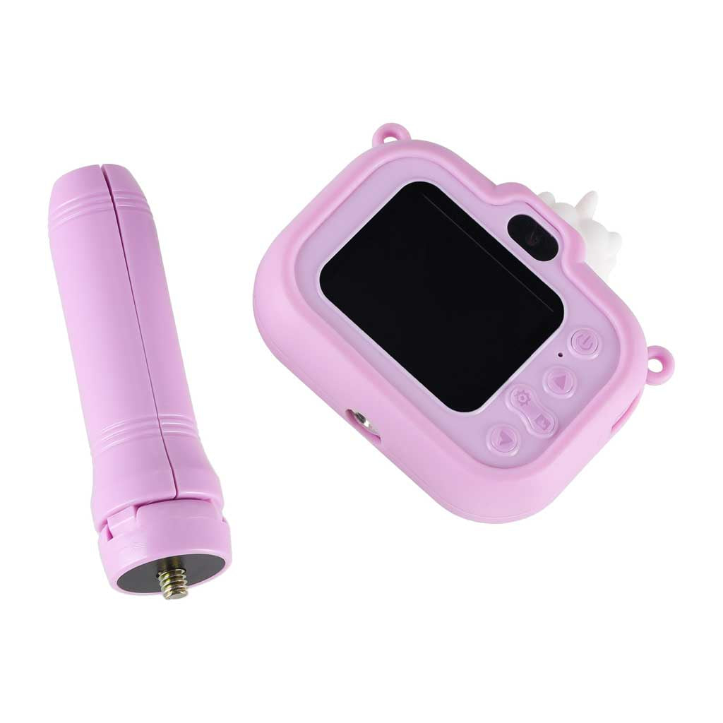 Vaikiškas skaitmeninis fotoaparatas su stovu, violetinis vienaragis, 8 GB