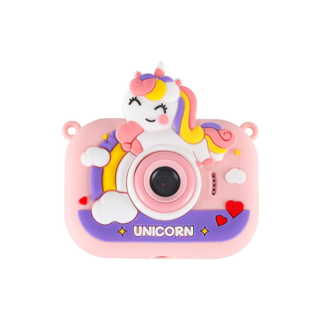 Vaikiškas skaitmeninis fotoaparatas su stovu, rožinis vienaragis, 8 GB