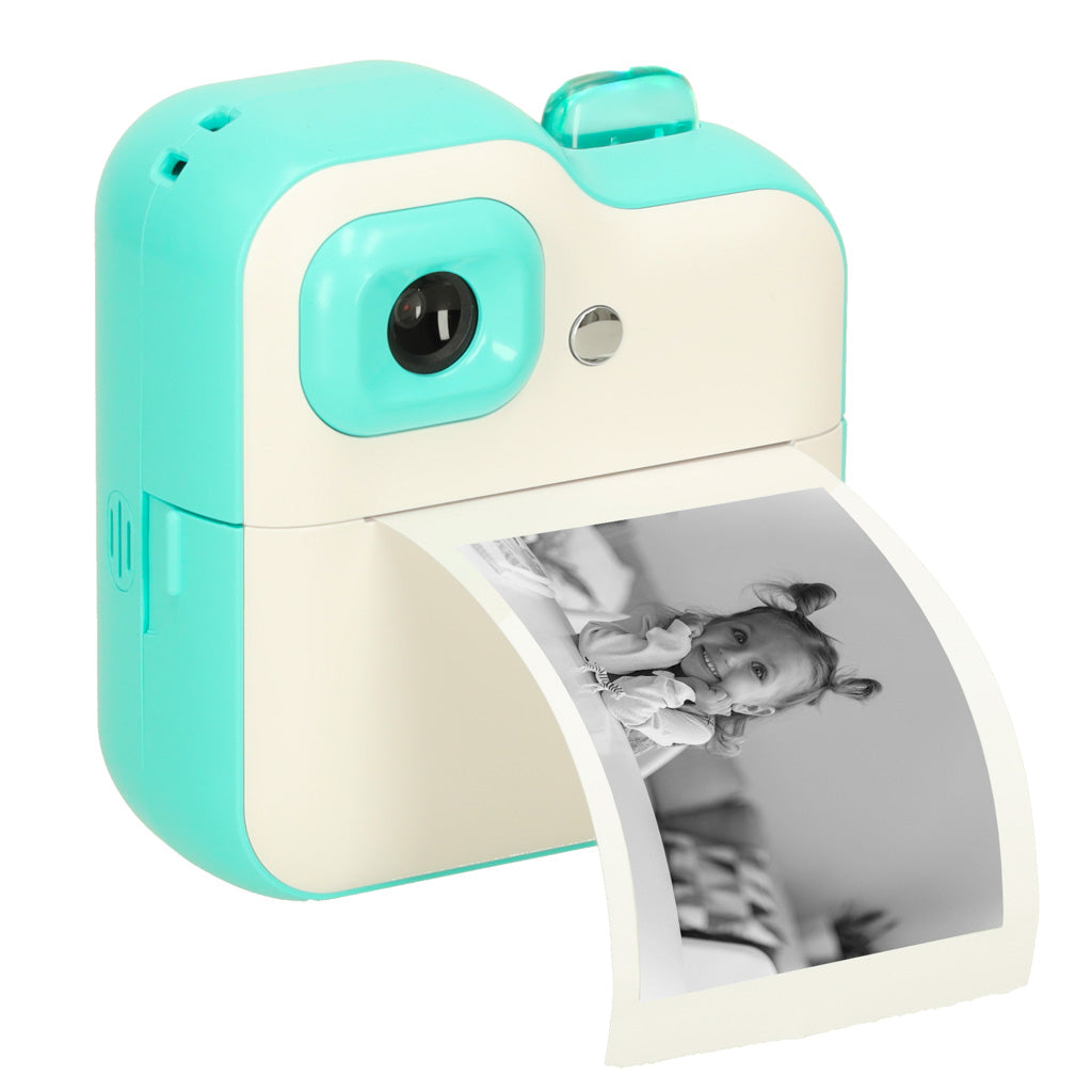 Momentinis fotoaparatas su terminiu spausdintuvu, 32 GB atminties kortele ir pildymo rulonėliais, žalias