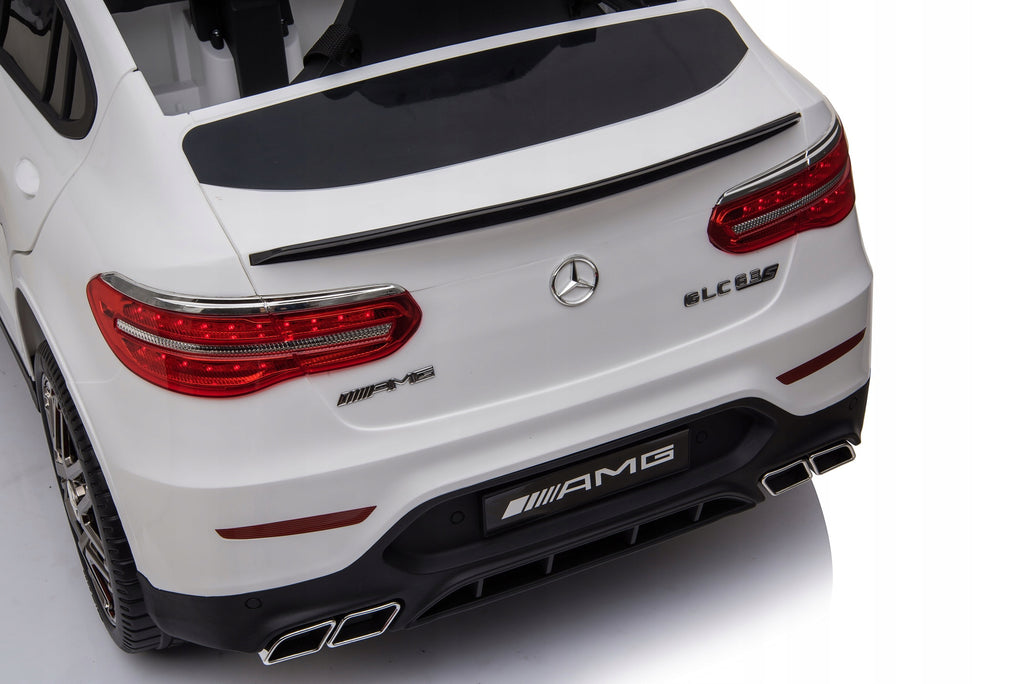 Elektrinis Mercedes GLC 4x4 akumuliatorinis automobilis vaikams, oda, baltas, juodas, raudonas – pagrindinis vaizdas