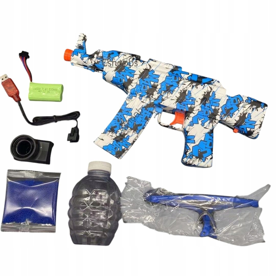 Gelinis blasteris AK47 – elektrinis žaislinis šautuvas su automatinio šaudymo funkcija - vaizdas 3