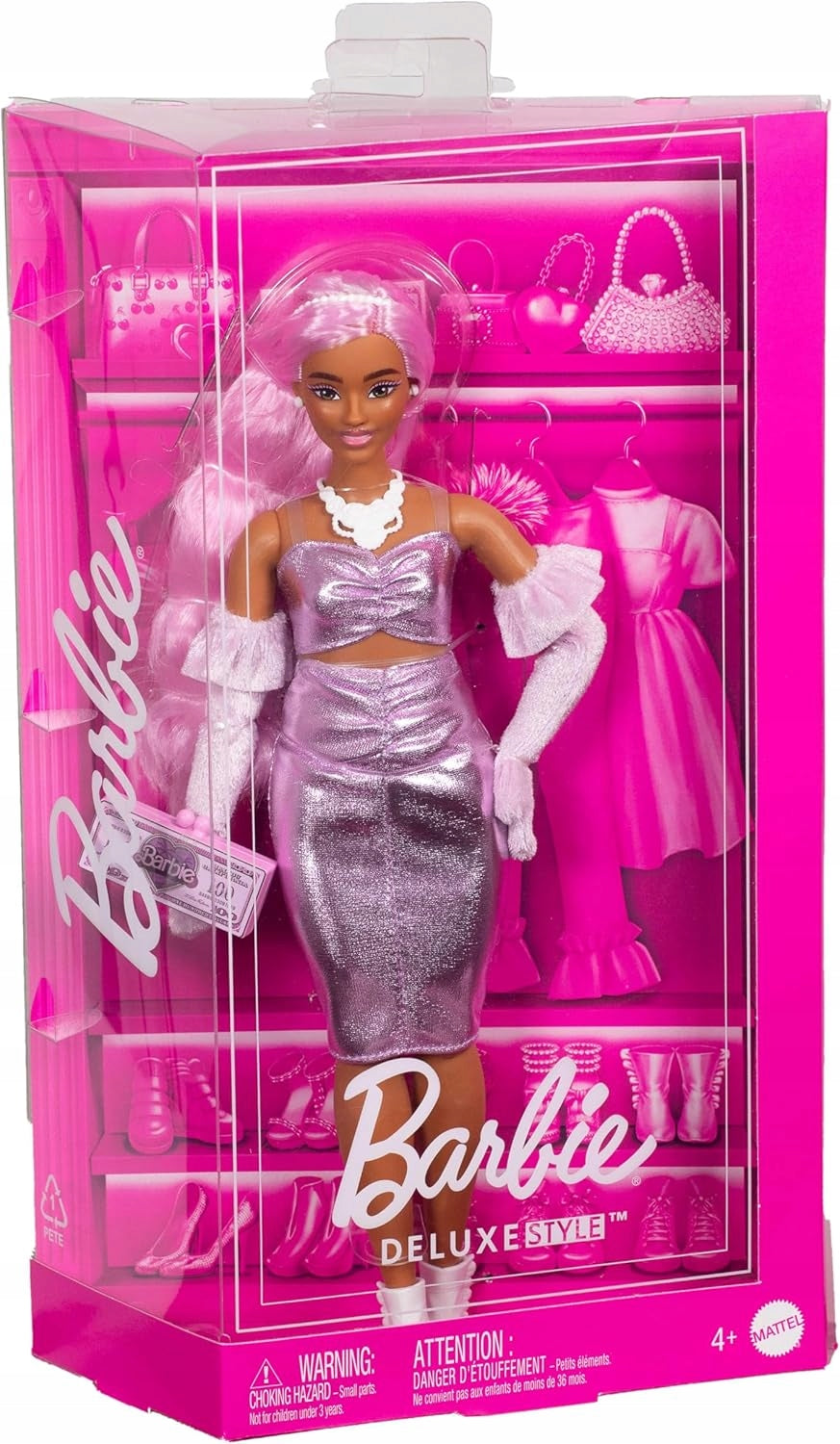 Barbie Deluxe Fashionistas lėlė, rožiniais plaukais, pakuotė – vaizdas 2