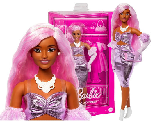 Barbie Deluxe Fashionistas lėlė, rožiniais plaukais, Barbiecore kostiumėlis – pagrindinis vaizdas