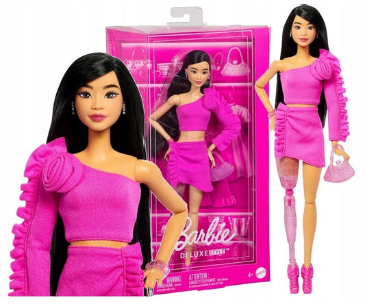 Barbie Deluxe Fashionistas lėlė, protezuota koja, Barbiecore kostiumėlis – pagrindinis vaizdas
