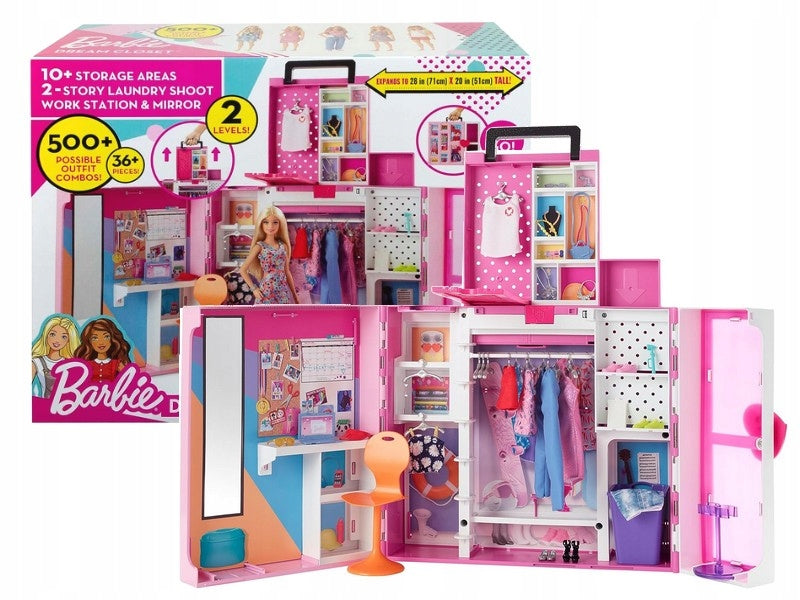 Barbie „Dream Wardrobe“ drabužių spinta su rūbais lėlei – pagrindinis vaizdas