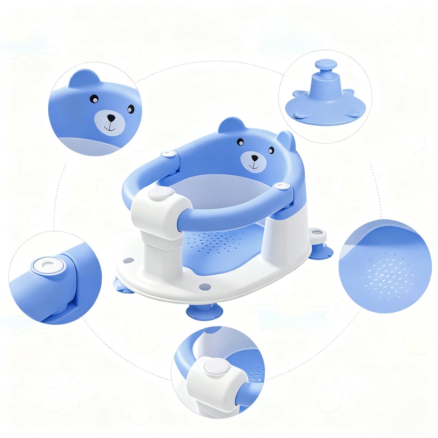 Kūdikių vonios kėdutė, mėlyna, be prekės ženklo – vaizdas 3