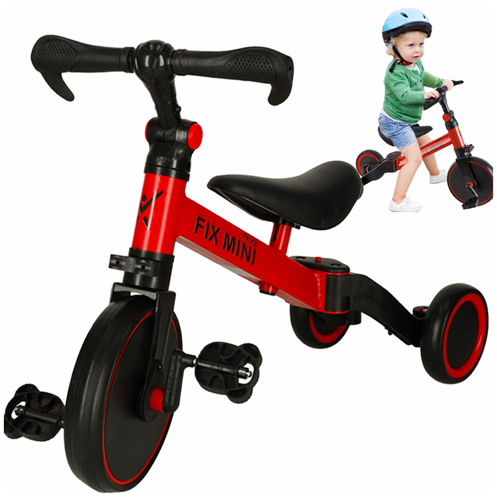 Balansinis dviratukas–triratukas Trike Fix Mini 3in1 su pedalais, raudonas