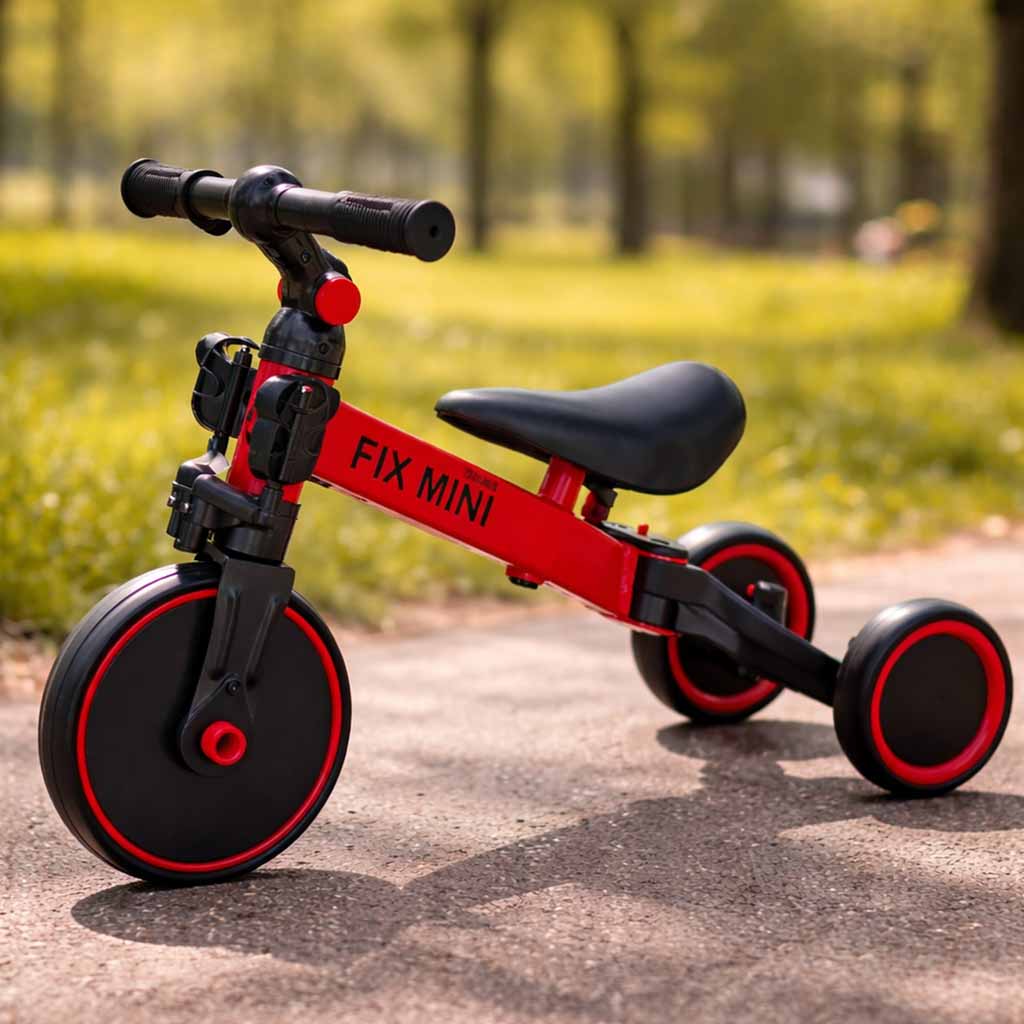 Balansinis dviratukas–triratukas Trike Fix Mini 3in1 su pedalais, raudonas