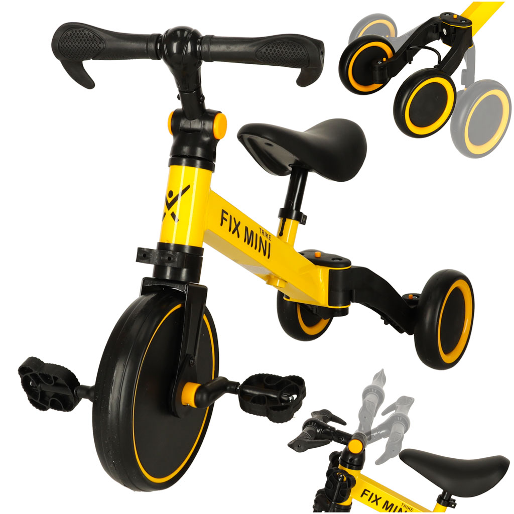Balansinis dviratukas–triratukas Trike Fix Mini 3in1 su pedalais, geltonas