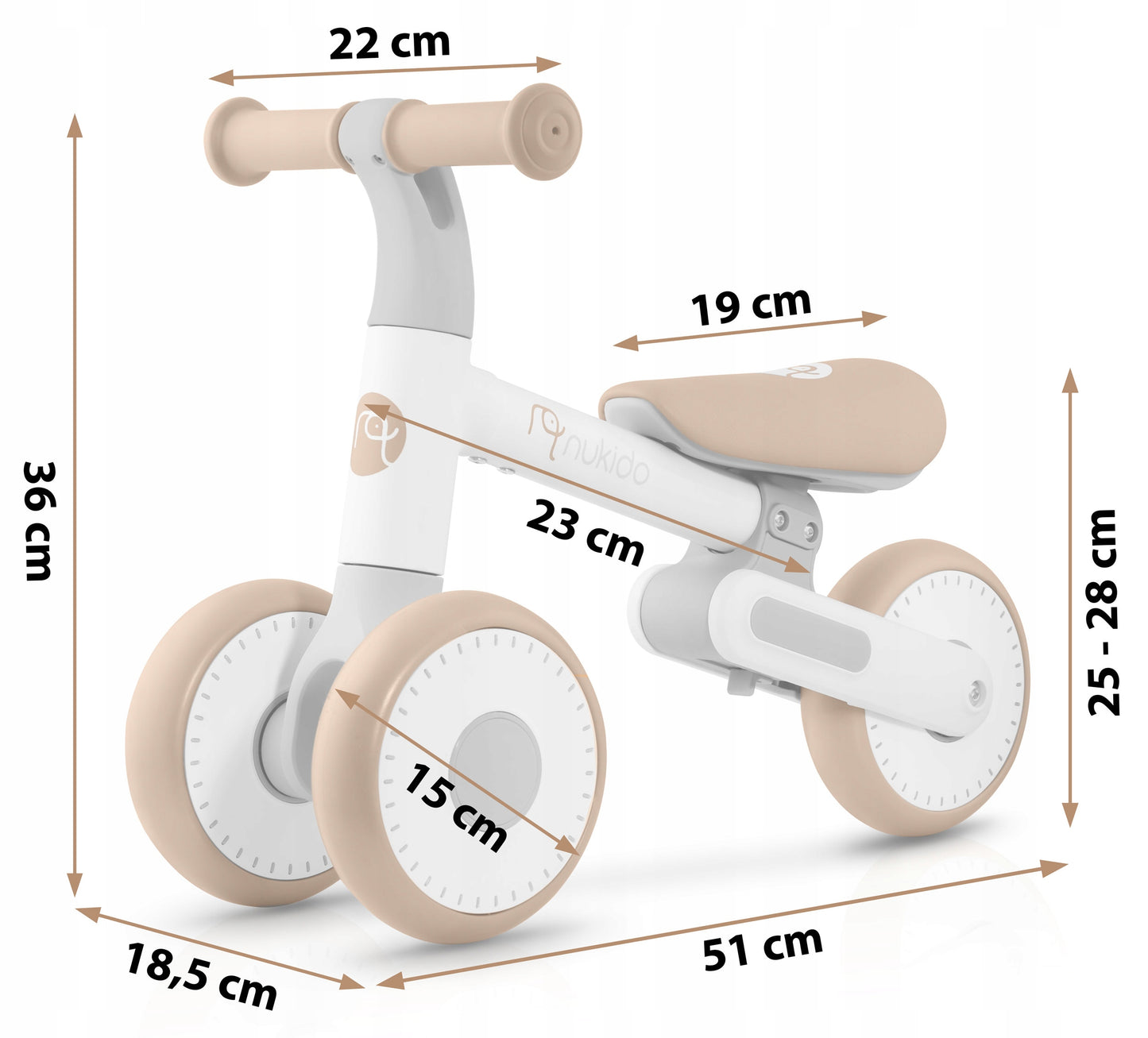 Nukido Pusiausvyros Dviratis Triratukas, maksimalus vaiko svoris 25 kg – vaizdas 3