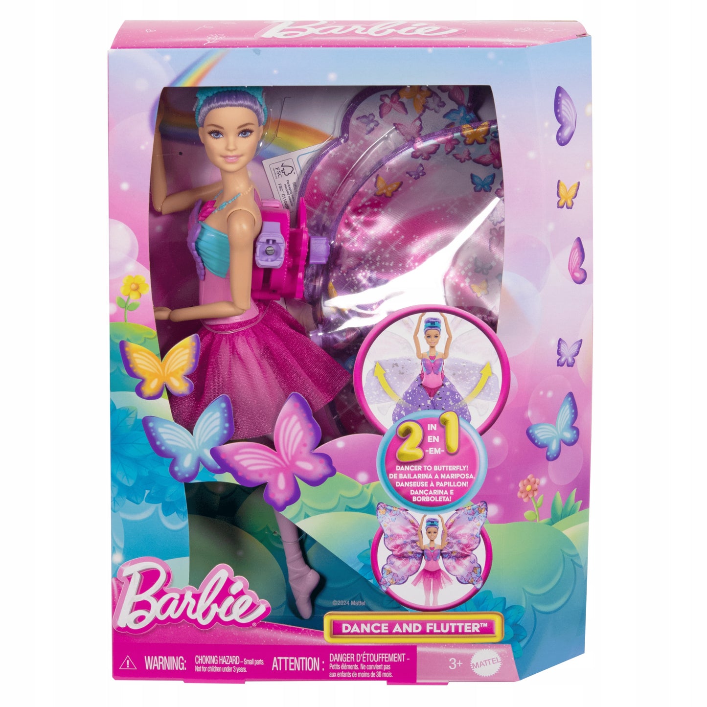 Barbie Dreamtopia lėlė drugelis HXJ10, 2-in-1 transformacija, spalvotas sijonas – pagrindinis vaizdas
