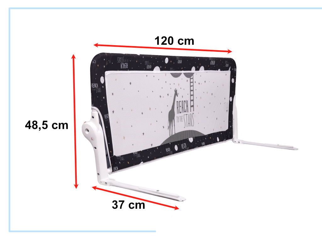 Atidaroma apsauginė lovos užtvara, 120 cm, juoda – vaizdas 5