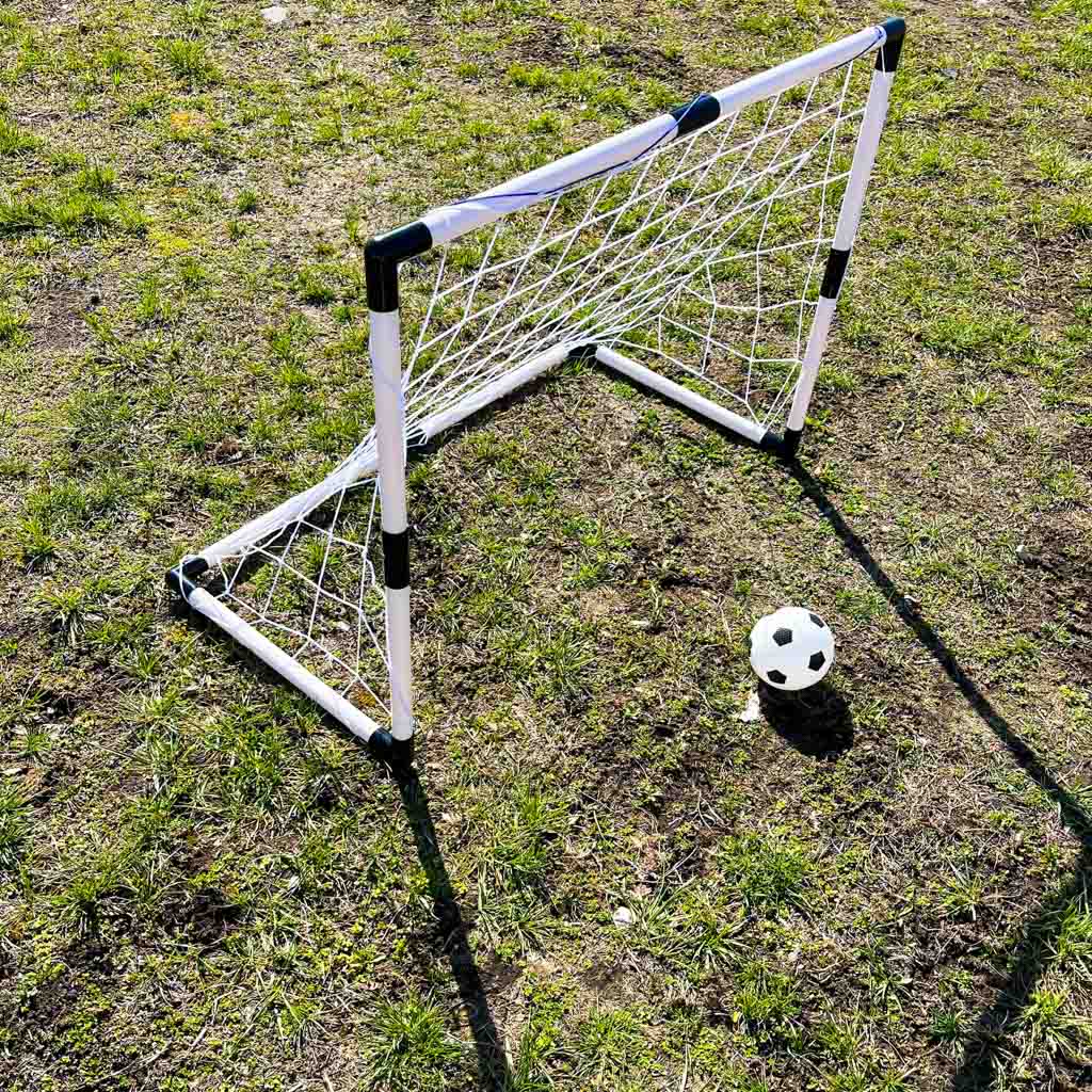 Vaikiški futbolo vartai treniruotėms, 2 vnt., 95 x 48 x 70 cm su kamuoliais