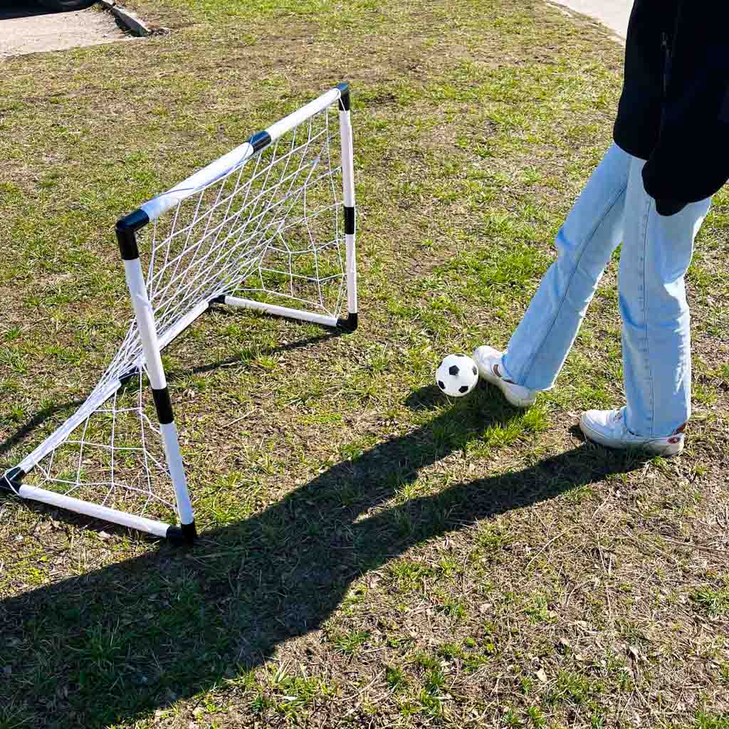 Vaikiški futbolo vartai treniruotėms, 2 vnt., 95 x 48 x 70 cm su kamuoliais