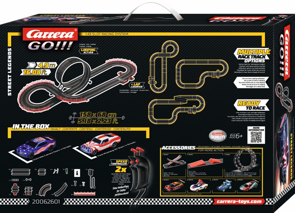 Carrera GO!!! - STREET LEGENDS Lenktynių Trasa 49 m + 2 Automobiliai (Modelis 62601) - vaizdas 5
