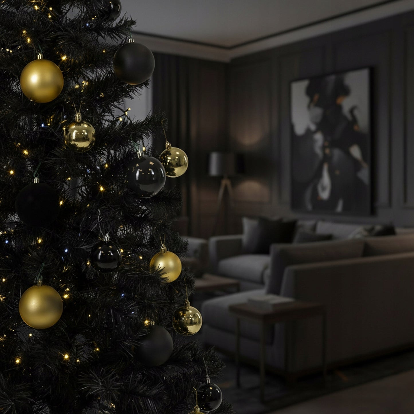 Dirbtinė Juoda Kalėdų Eglutė 180 cm, tanki su stovu, premium kokybė - vaizdas 4