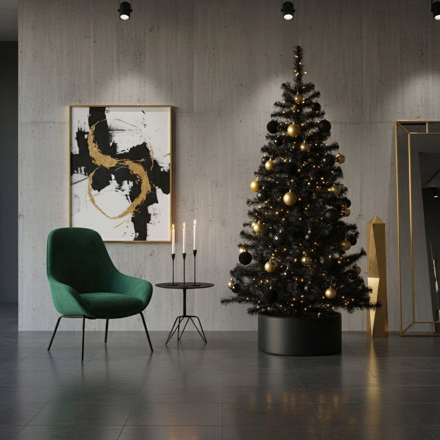 Dirbtinė Juoda Kalėdų Eglutė 180 cm, tanki su stovu, premium kokybė - vaizdas 3