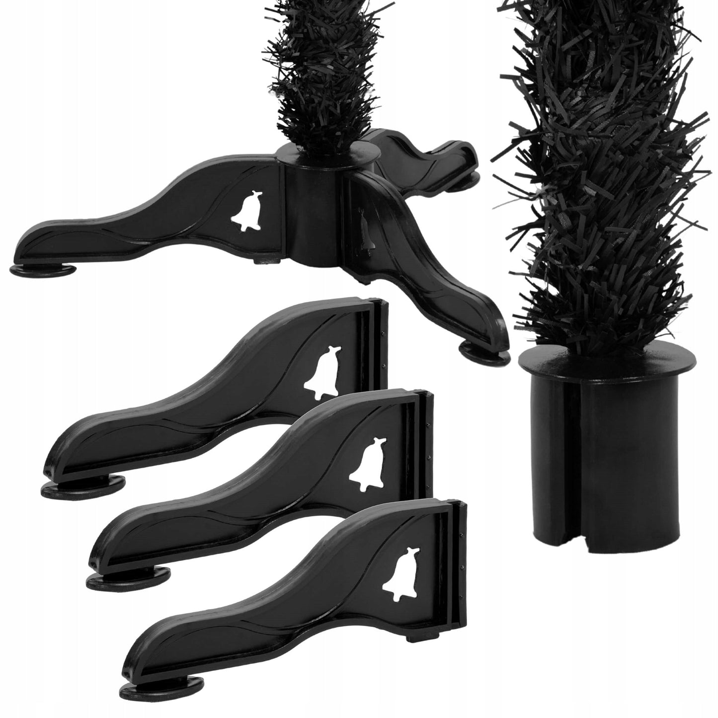 Dirbtinė Juoda Kalėdų Eglutė 180 cm, tanki su stovu, premium kokybė - vaizdas 5