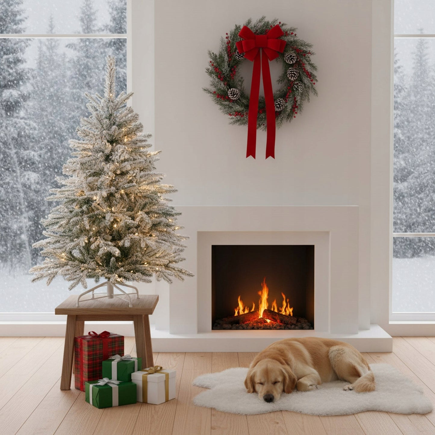 Dirbtinė Kalėdų eglutė 120 cm, tanki, su sniego efektu - vaizdas 9