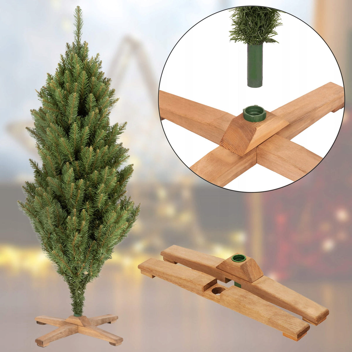 Dirbtinė eglutė Šiaurės Kaukazo eglė 120 cm, tanki ir natūraliai atrodo kaip gyva, PREMIUM klasės - vaizdas 4